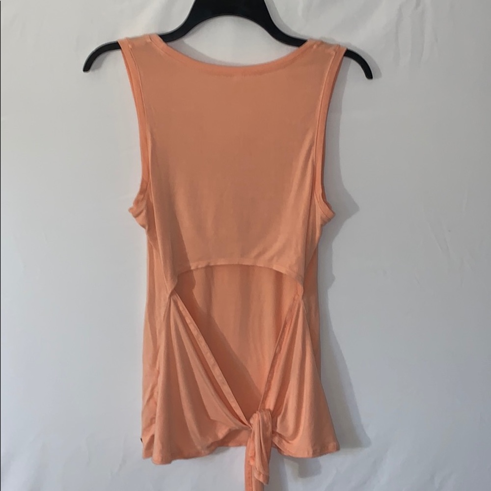 Fabletics Tie Back High Collared Shirt Peach Size… - image 4